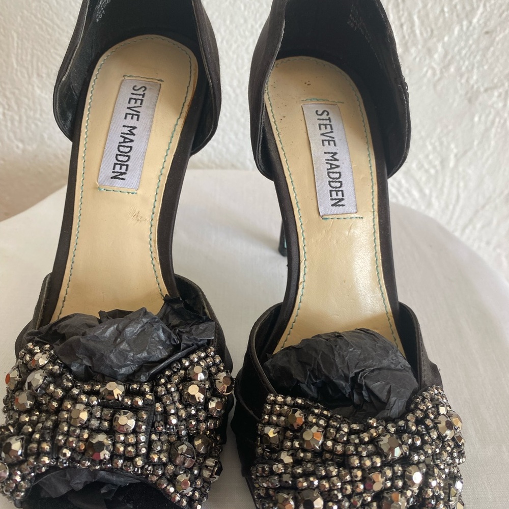 Stunning Steve Madden Black Embellished Heels